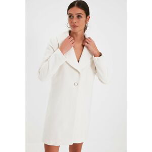 Trendyol Ecru Snap Snap Closure Wool Cachet Coat