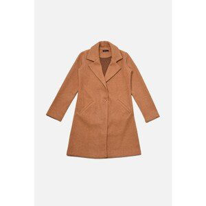 Trendyol Camel Button Closure Stamp Coat