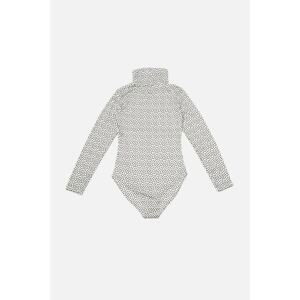 Trendyol White Stand Up Collar Polka Dot Knitted Body