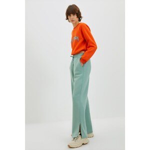 Trendyol Mint Slit Detailed Wide Leg Knitted Raised Sweatpants