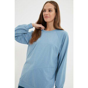 Trendyol Blue Crew Neck Knitted Sweatshirt