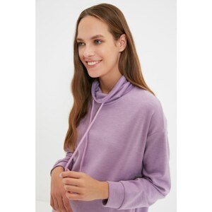 Trendyol Lilac Half Turtleneck Knitted Sweatshirt