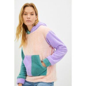 Trendyol Powder Color Block Basic Knitted Sweatshirt