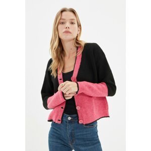 Trendyol Pink Color Block Knitwear Cardigan