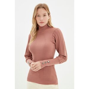 Trendyol Dried Rose Knitted Detailed Knitwear Sweater