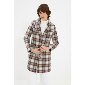 Trendyol Multicolored Plaid Button Closure Stamp Coat