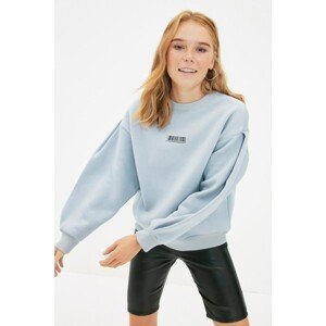 Trendyol Gray Basic Printed Knitted Sweatshirt