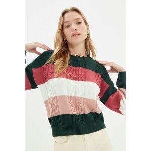 Trendyol Emerald Color Block Knitwear Sweater