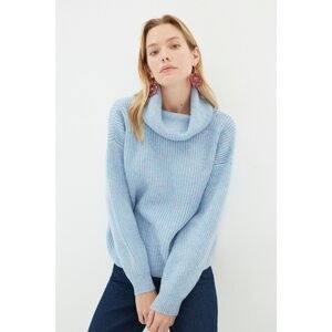 Trendyol Blue Neck Detailed Oversized Knitwear Sweater