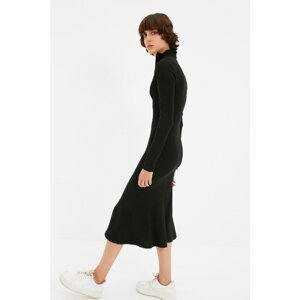 Trendyol Black Ribbed Knitted Dress