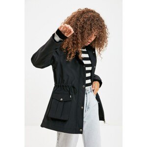 Trendyol Black Hooded Coat