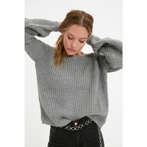 Trendyol Gray Oversize Knitwear Sweater