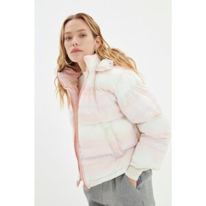 Trendyol Pink Oversize Hooded Color Transition Inflatable Coat