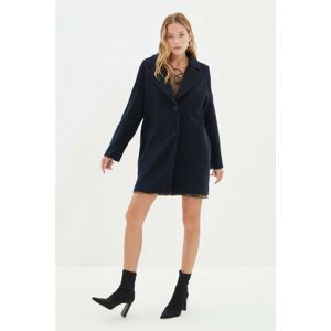 Trendyol Navy Blue Oversize Button Closure Cachet Coat