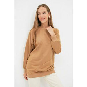 Trendyol Camel Crew Neck Knitted Sweatshirt