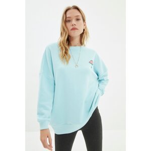 Trendyol Blue Loose Fit Knitted Slim Sweatshirt