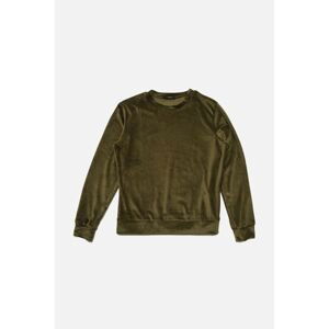 Trendyol Khaki Velvet Basic Knitted Sweatshirt