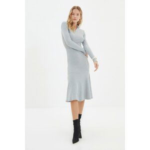 Trendyol Gray Ribbed Knitted Dress
