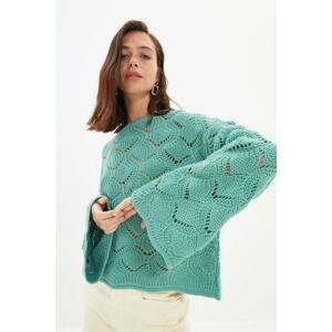 Trendyol Mint Openwork Knitwear Sweater