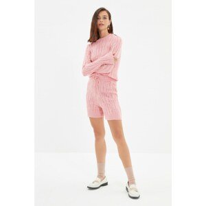 Trendyol Pink Knitted Detailed Knitwear Bottom-Top Set