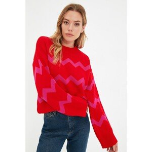 Trendyol Fuchsia Jacquard Knitwear Sweater