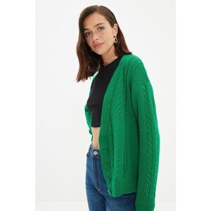 Trendyol Emerald Green Knit Detailed Oversized Knitwear Cardigan