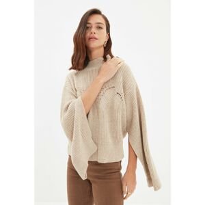 Trendyol Camel Openwork Knitwear Sweater