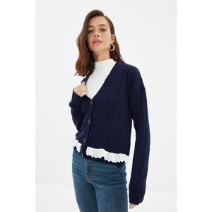 Trendyol Navy Blue Knitted Detailed Knitwear Cardigan