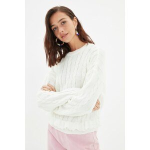 Trendyol Ecru Lace Detailed Knitwear Sweater