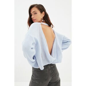 Trendyol Blue Back Detailed Knitwear Sweater
