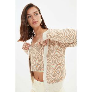 Trendyol Beige Jacquard Blouse- Cardigan Knitwear Suit