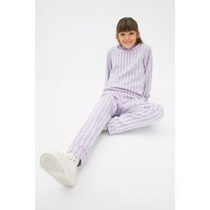 Trendyol Lilac Quilted Girl Knitted Sweatpants