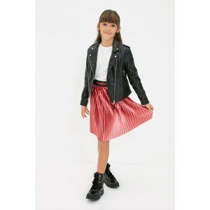Trendyol Dried Rose Pleated Girl Knitted Skirt
