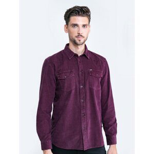 Big Star Man's Shirt Shirt 141801 Burgundy Sztruks-604