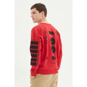 Trendyol Red Men's Printed Oversize Fit Sweatshirt