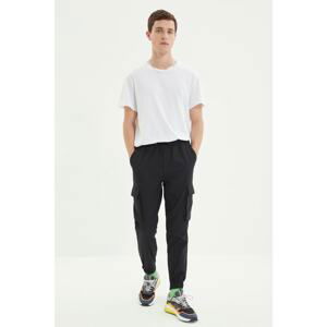 Trendyol Black Men's Jogger Fit Elastic Waist Double Pocket Capped Trousers