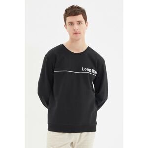 Trendyol Black Men's Printed Regular Fit Sweatshirt