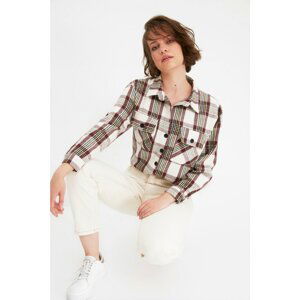 Trendyol Ecru Petite Plaid Shirt