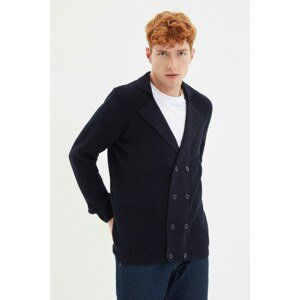 Trendyol Navy Blue Men's Regular Fit Double Breasted Buttoned Cardigan