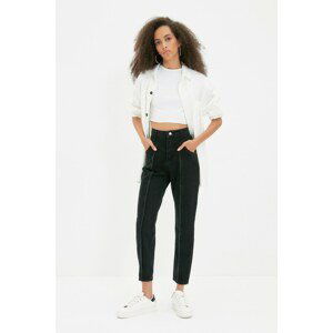 Trendyol Black Tasseled High Waist Mom Jeans