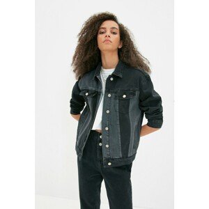 Trendyol Black Color Block Denim Jacket