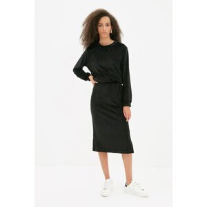 Trendyol Black Slit Detailed Knitted Skirt