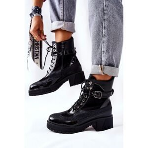 Worker Boots With Buckle Black Devera