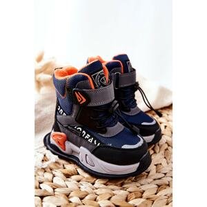 Insulated Snow Boots Velcro Fastening Navy and grey Darel