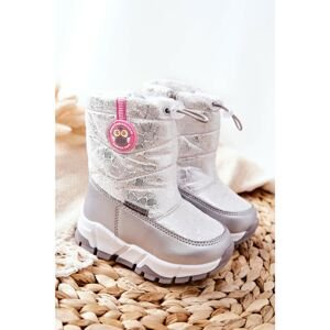 Children's Warm-up Snowboots with zip Silver and white Laoth