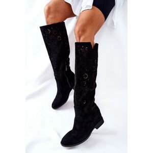Lace-up Boots With Hidden Heel Black Lara
