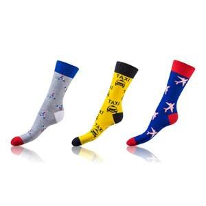 Bellinda 
CRAZY SOCKS 3x - Zábavné crazy ponožky 3 páry - sivá - žltá - modrá