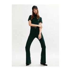 Koton Patterned Flared Trousers