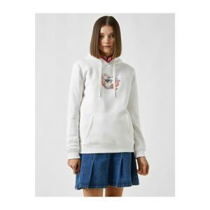 Koton Hooded Pocket Printed Sweatshirt