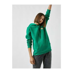 Koton Hooded Pocket Printed Sweatshirt